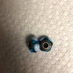 Two Authentic Blue Heart Pandora Charms
